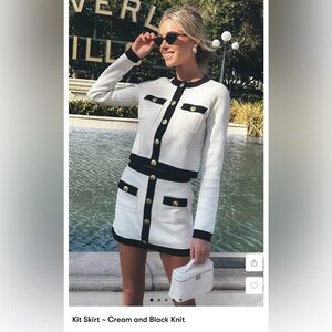 Show Me Your MuMu Cream and Black Mini Skirt with Gold Accents.Looks like Chanel